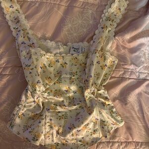Princess Polly Floral Cream Top